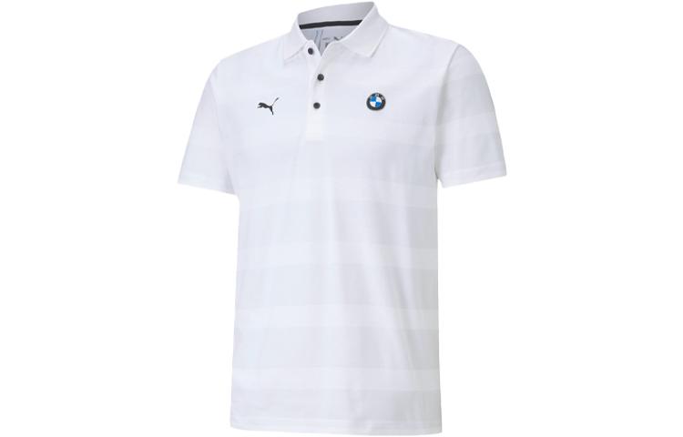 PUMA BMW Motorsport Рубашка-поло Мужская Белый Воротник-поло Умеренный Прямой крой 598005-02 L