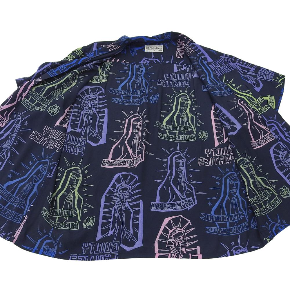 WACKO MARIA Men's Navy Rayon Paint Short-sleeved Open-collar Shirt, Size M Tops M NavyUsed