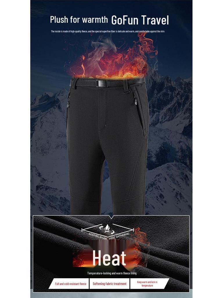 Waterproof Fleece-Lined Winter Softshell Pants – Windproof, Warm Skiing & Mountaineering Gear