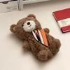 Cute Plush Bear Pencil Case Large Capacity Pencil Pouch Cartoon Portable Multi Functional Storage Bag School Stationery Supplies