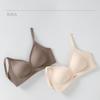 Women's Seamless Jelly Strip Bra - Soft Support, Anti-Sagging, Gathered Design, Stripe Pattern, Thin, Half-Fixed Cup.