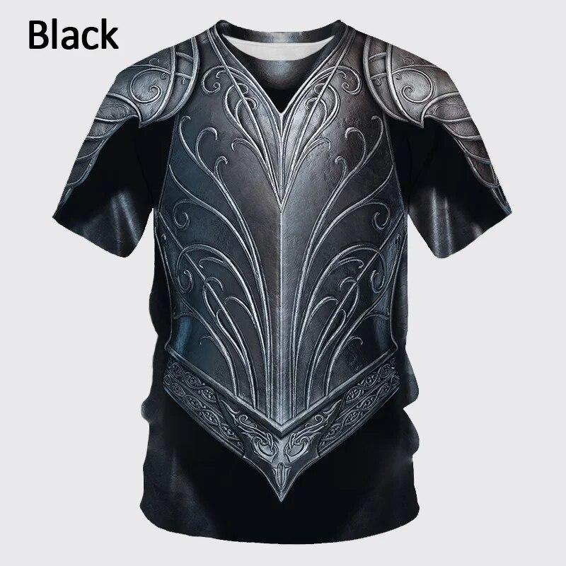 

Новая мужская футболка в средневековом стиле Hero Armor с 3D принтом, толстовка для косплея, повседневные футболки с круглым вырезом и короткими рукавами, топы