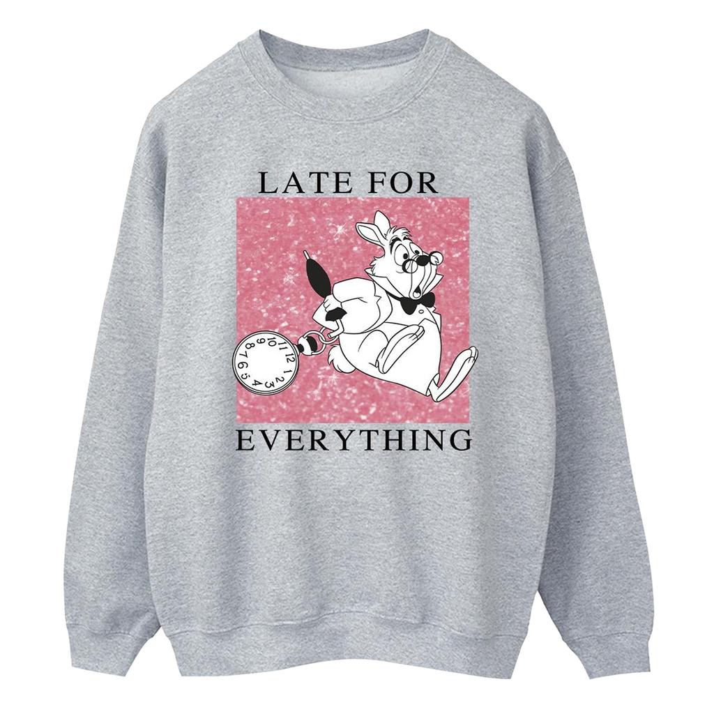 Disney Herren Alice im Wunderland Weißer Hase Sweatshirt