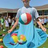 Oma-Hosen Hofspiel, Überdimensioniertes Outdoor-Wurfspiel für Erwachsene, Lustige Familienparty Aufblasbare Hosen mit Ball, Team-Challenge-Aktivität