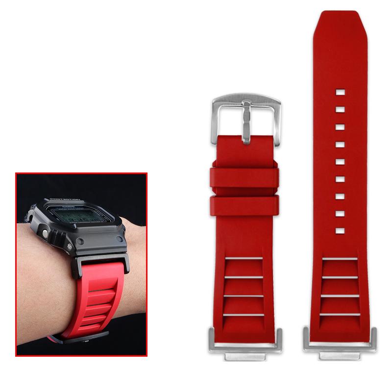 Classic Modified High Quality Fluororubber Watchband For Casio DW5600 DW-5600 GW-B5600 GW-M5610 GA 110 100 120 GA2100 Series Waterproof