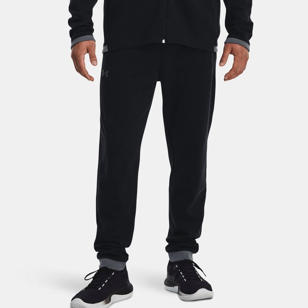 Under Armour Logo Print Mid-Rise Drawstring Jogger Pants Men Bottoms Black 1379661-001