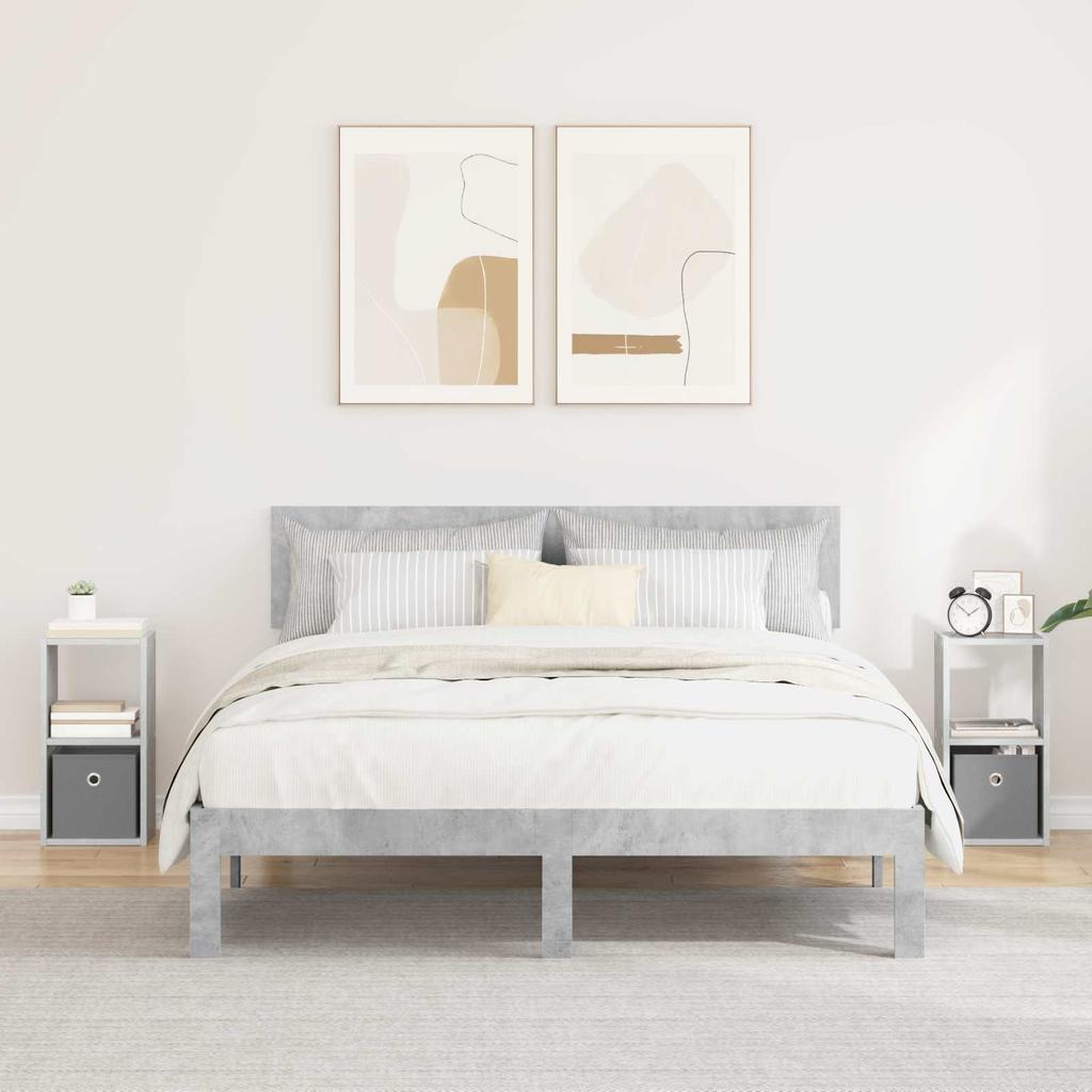 Nightstand 2 pcs Concrete Grey 25.5 x 22 x 49.5 cm Particleboard