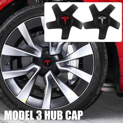 4 ks 19 palců Pro Model 3 Znak na auto Kryt středové pokličky kola Kryty nábojů kol vozidla Dekorační doplňky Auto Styling