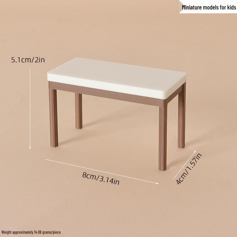 Miniature Dining Table Dollhouse Furniture Playset – Kitchen Table Model with Food Props
