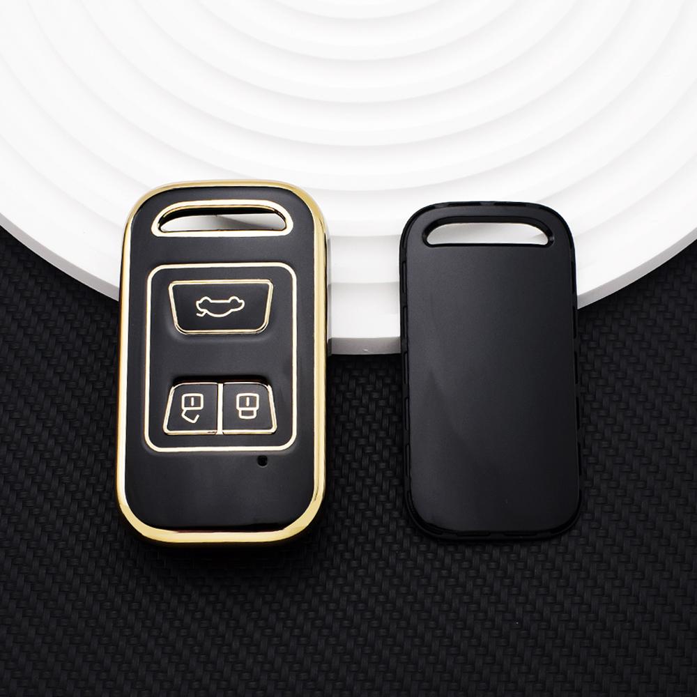 

Чехол для автомобильного ключа из ТПУ с 3 кнопками, чехол для пульта дистанционного управления для Chery Tiggo 4 3 GX Arrizo 5 Tiggo 7 8, чехол для выкидного ключа, держатель для брелока, аксессуары чёрный