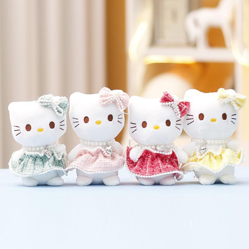 Pendant Plush With Artificial Pearl Necklace And Plaid Skirt Decor