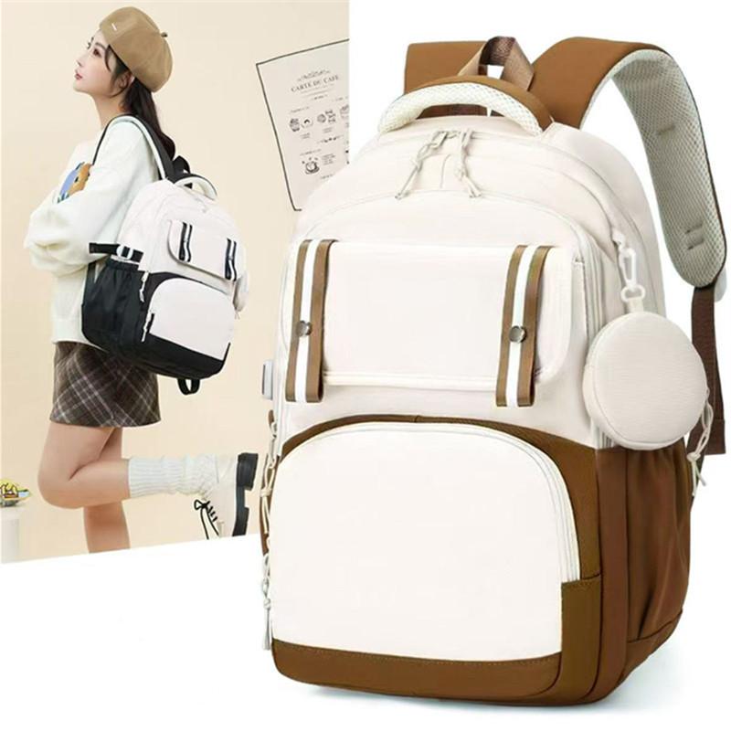Girl'S School Backpack With Purse Niche Ins Style Harajuku Campus Student Backpacks Primary Schoolbags Student Bookbag