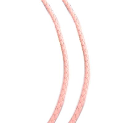 [R4048] – Geflochtenes Stahlband „Leder“ in Rosa – 45 cm, 4 mm