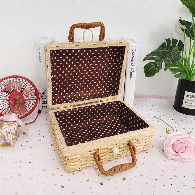 Packing Box Portable Luggage Basket Snack Bread Basket Vintage Cosmetic Storage Box Picnic Laundry Baskets Picnic Box Gift Box