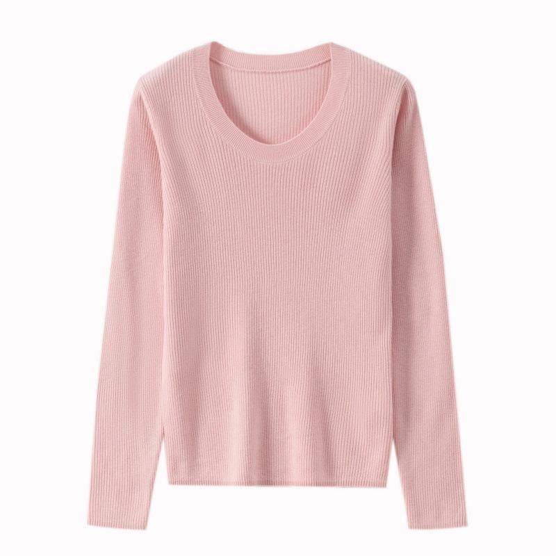 Classic High-end Autumn and Winter New Niche Chic Front Shoulder Thin Long-sleeved Women's All-wool Knitted Sweater