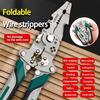 Foldable Wire Stripper, Pulley Design Multi-function Electrician Wire Splitter Wire Winding Pliers Crimping Pliers Hand Tool