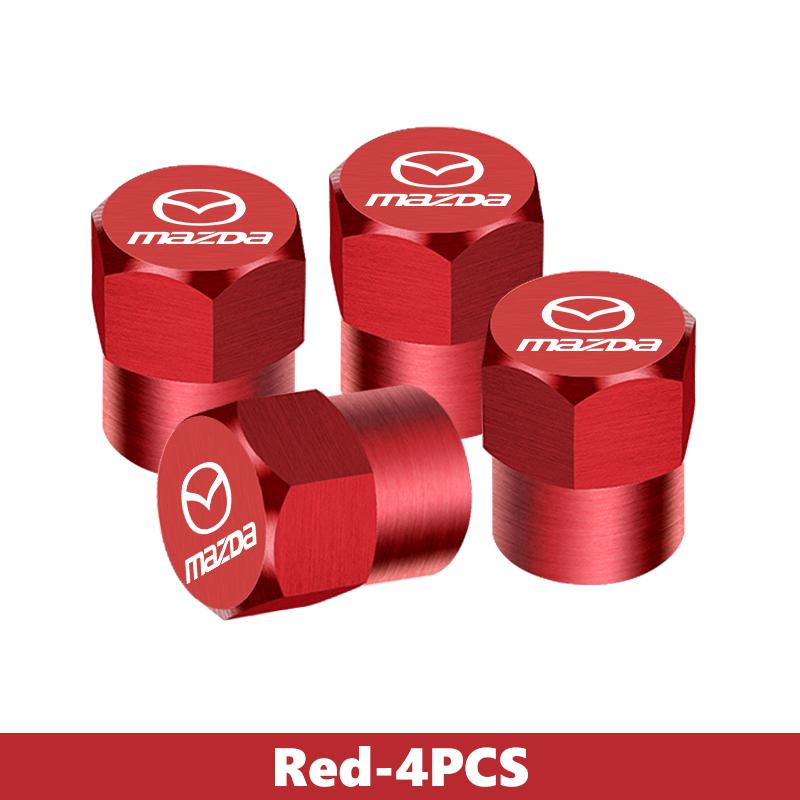 For Mazda 4Pcs/Set Car Wheel Tire Valve Caps Metal Stem Cover 6 3 5 2 CX5 CX7 323 CX9 MX3 Demio Axela Atenza