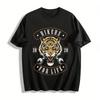 Vintage Biker Tiger Print Tee For Motorcycle Enthusiasts Casual Top Pure Cotton T-shirt