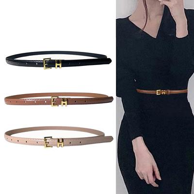 The H-buckle Letter-shaped Small Belt for Ladies Is Versatile, Fashionable and Has An Ins Style Decoration. It Is A Slim Waist Belt for Women