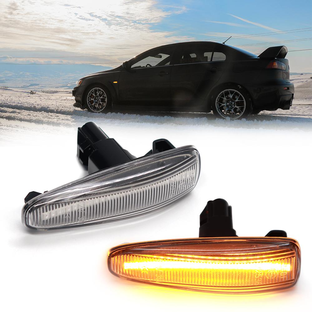 Super LED Dynamic Sequential Side Marker Turn Signal Lights for Mitsubishi Lancer Evolution X Triton 5W Blinker Indicator New