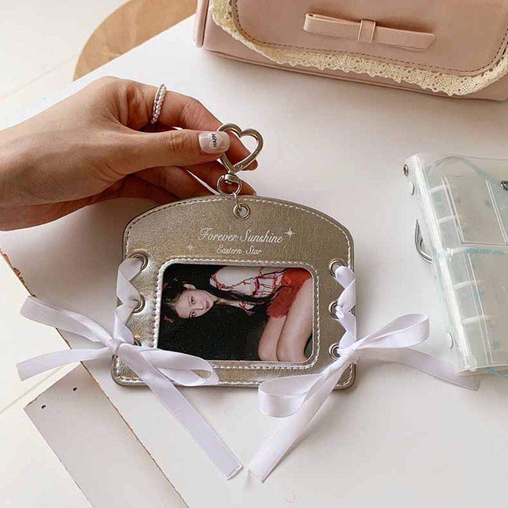 Süßer Koreanischer Idol Balletcore Fotoalbum Halter DIY Band PU Fotoalbum Halter Ausweis Hülle Kartenhülle Buskartenhalter Mädchen