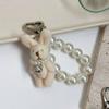 Kawaii Teddy Bear Mobile Phone Chain Pearl Beaded Bracelets Cute Doll Bag Charms Pendant Keychain Girl Heart Hanging Ornament