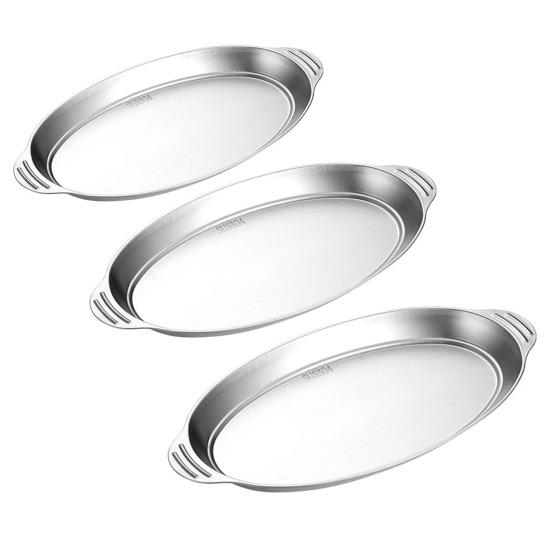 Stainless Steel Roasting Pan with Handles Oval Grilled Fish Pan Multifunctional Baking Pan for Grilled Fish Turkey Lasagna