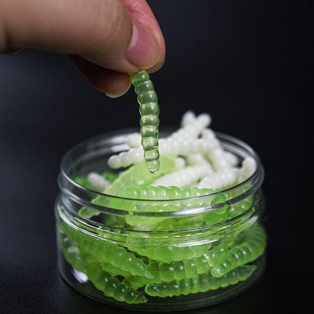 50Pcs/Box Soft Fishing Lure Lifelike Worms Silicone Baits 0.6g/38mm Bass Carp Artificial Bait Jigging Wobblers Fishing Tackles
