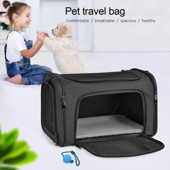 

Portable Foldable Dog Cat Carrier Breathable Travel Tote Bag Crossbody Pouch S сірий