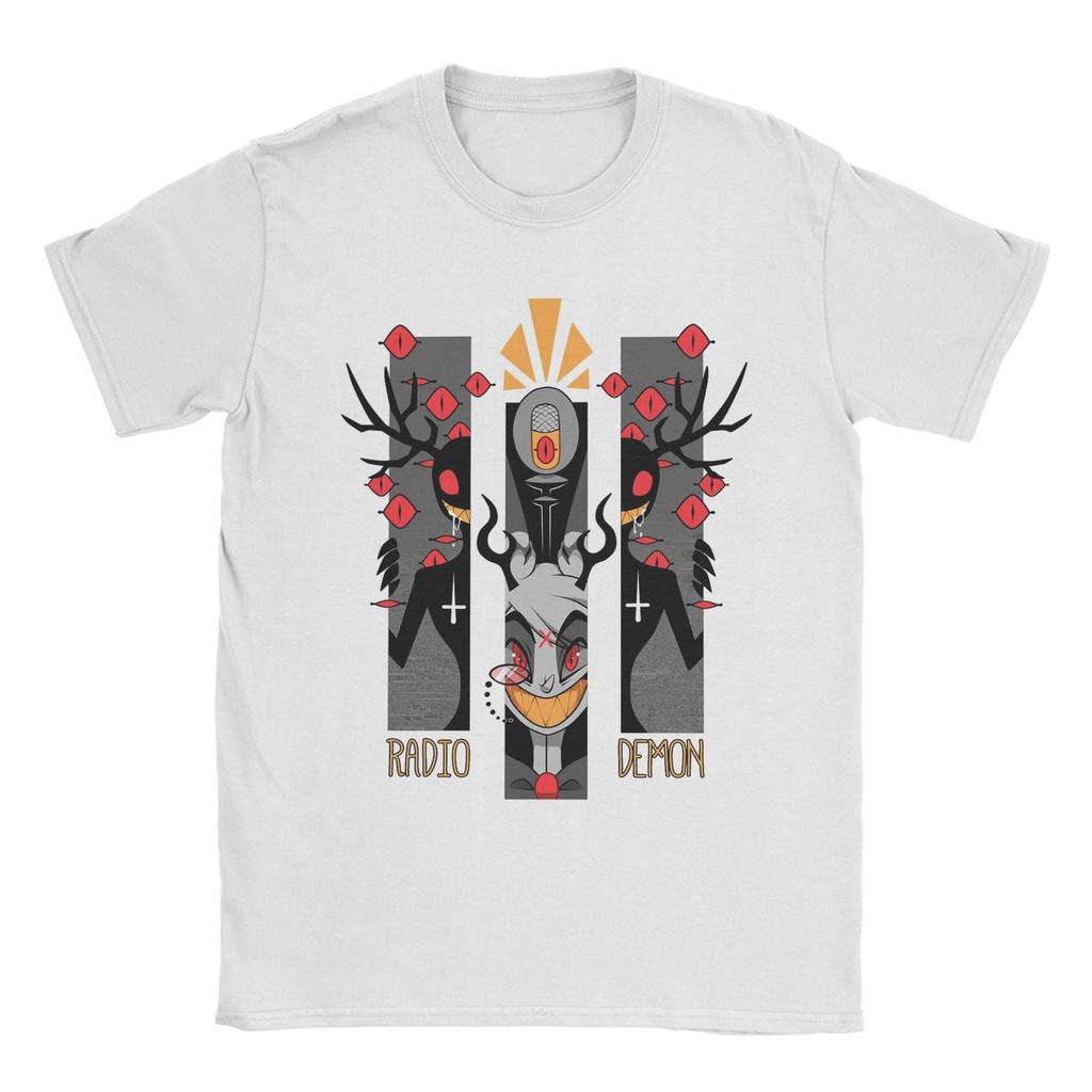 Evil Inside Hazbins Hotels Alastor Men's T Shirt  Awesome Tees Short Sleeve Round Neck T-Shirt Pure Cotton Gift Clothes