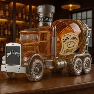 Creative Red Wine Special-shaped Sealed Bubble Whiskey Vodka Empty Liquor Bottle Cement Mixer Truck Whiskey Bottle