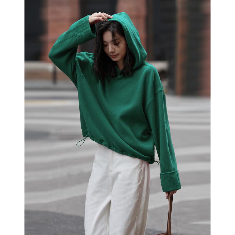 Demana Women's Retro Fleece-Lined Hooded Sweatshirt