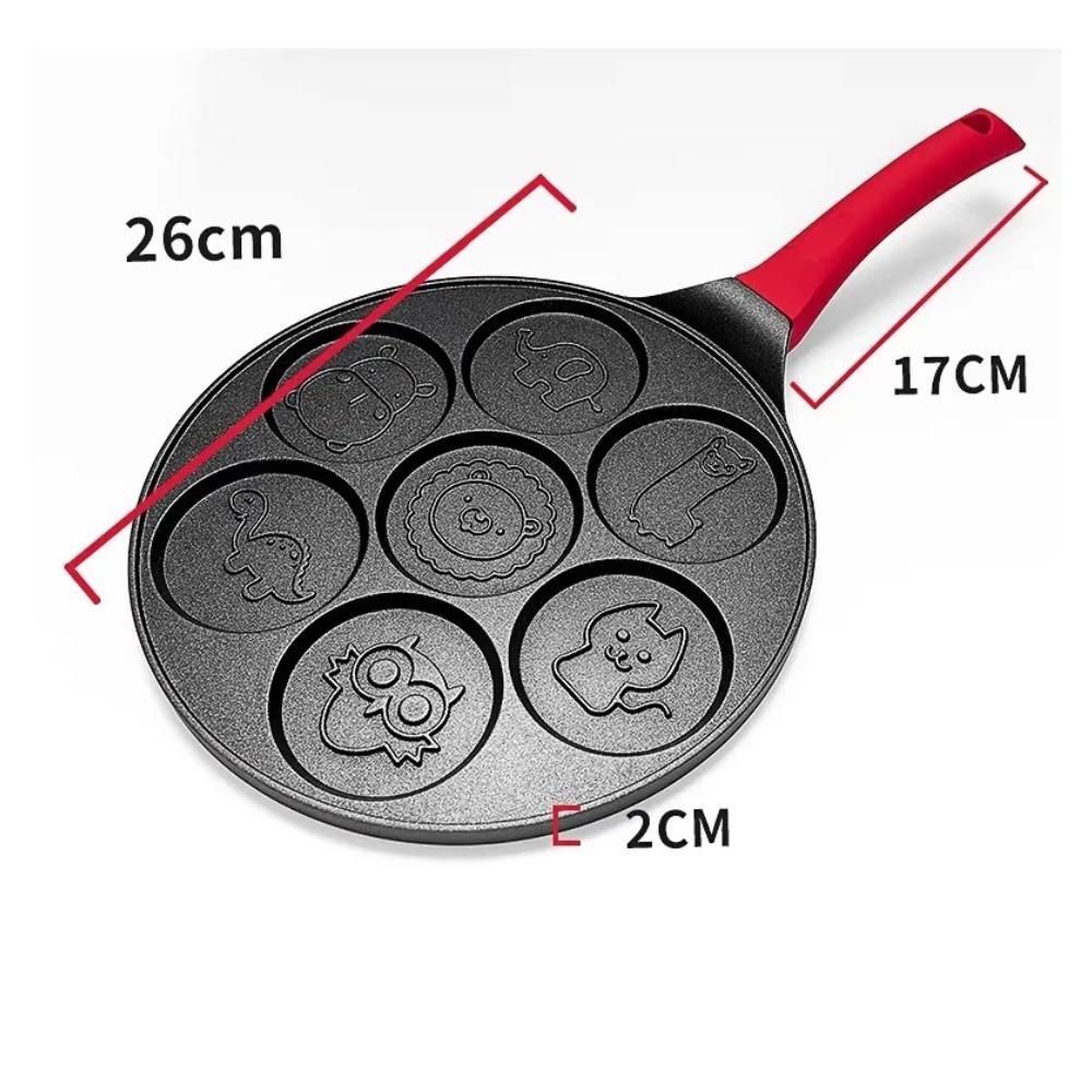 1Pcs Seven Hole Egg Pan Pancake Pan Breakfast Egg Roll Non Stick Pan Animal Waffle Machine Omelet Crepe Mini Mold Pan