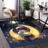 1pc Anime Cartoon Design Office Chair Mat Moon and Stars Decorative Carpet for Home Office, Suitable for All Seasons