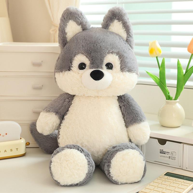 The Forest Running Little Fox Doll Cute Big Bad Wolf Plush Doll Girl Sleeping Pillow Doll Birthday Gift
