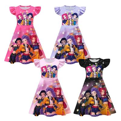 Παιδικό Κοριτσίστικο POP Rumi Zoey Mira Φόρεμα με Τυπωτά Βολάν Μανίκια Casual