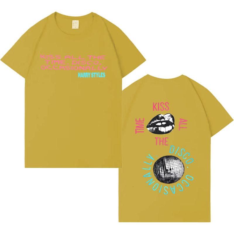 Sänger Harry Styles Küsst Immer Disco Gelegentlich T-Shirt 2026 Trendige Mrerch T-Shirts Herren Damen Harajuku Oversized Lässige Oberteile