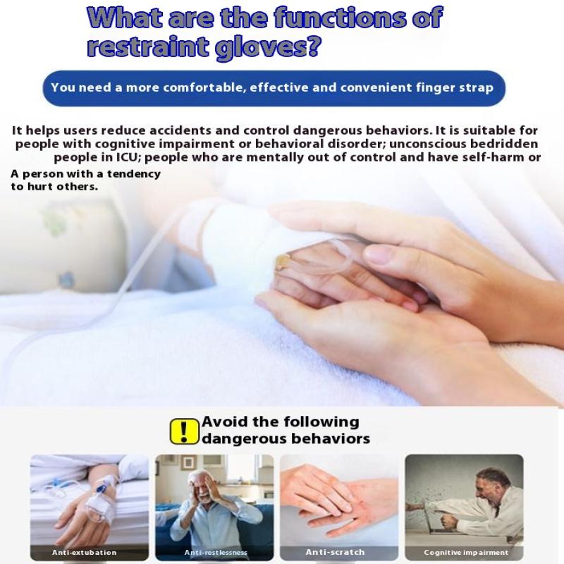 Restraints Gloves Easy To Clean Anti Scratch Soft Mesh Gloves For Elderly Restraints Gloves Prevent Scratching Breathable