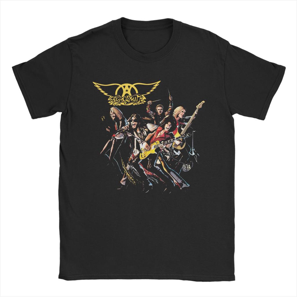 Aerosmith Band Rock TShirt Summer Harajuku T Shirts Male Cotton O Neck Plus Size 5XL Tees Short Sleeve Y2K Funny Tshirt