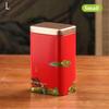 Tin Plate Storage Box Sealed Tea Caddy Small Square Coffee Jar Tea Leaves Container Cans Small Tinplate Spices Storage Boxes