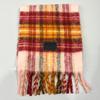 New plaid wool niche contrasting scarf women's autumn and winter thickened warm scarf high-end fringed shawl