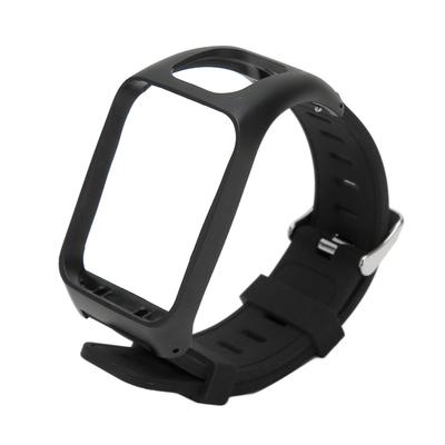 Watch Bands Silicone Adjustable Waterproof Watch Replacement Strap for Tom Tom Runner 3 Black