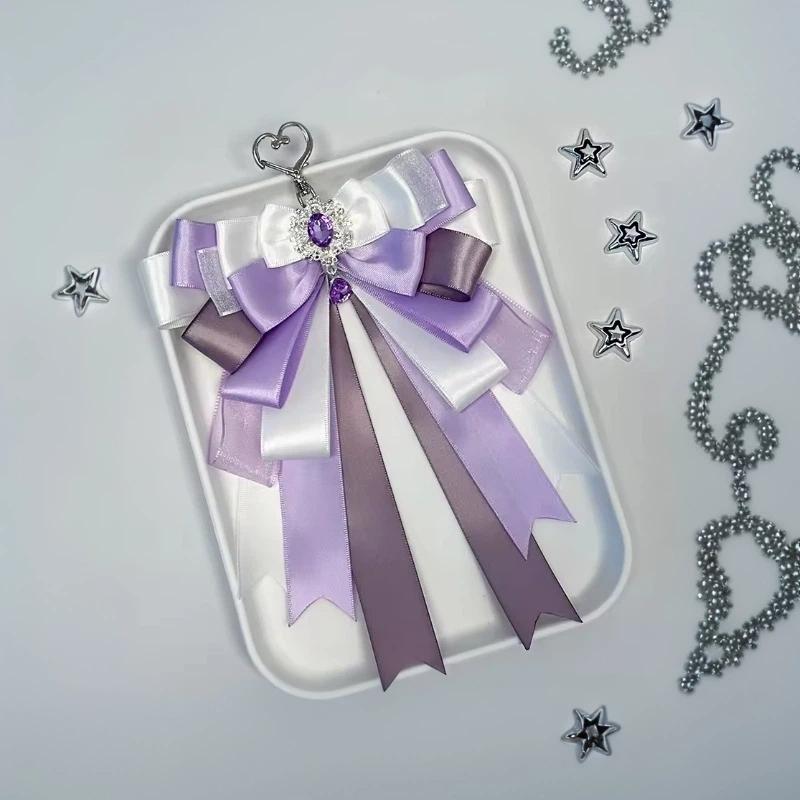 Anime DIY Itabag Double Layer Bow Ribbon Pendant Lolita Handbag Soft Durable Bag for School Travel Cosplay