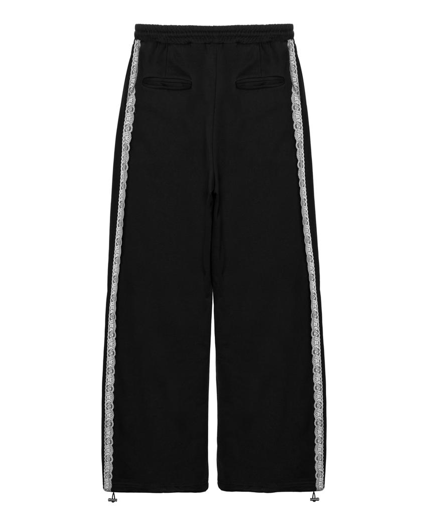 Nigaennikol Butterfly Lace Sweat Pants_Black