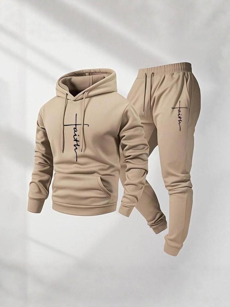 Men's Trendy Casual Two-Piece Hoodie Set - Spring/Autumn Plus Velvet