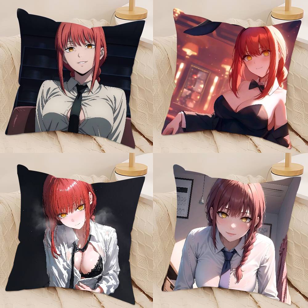 Anime M-Makima Kissenbezug Auto Dekokissenbezug Für Sofa Auto Weihnachtsgeschenk 40x40cm 45x45cm