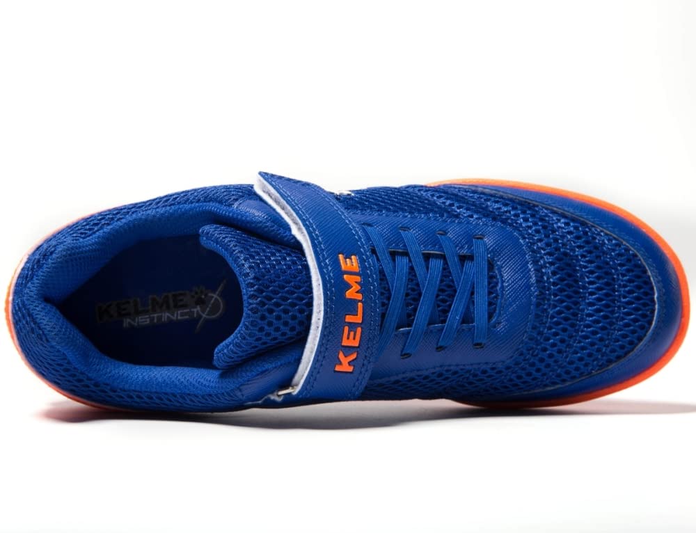 Kelme Kids' TF Soccer Training Shoes, Junior Futsal Shoes, Velcro Closure, Sizes 18.5cm - 25.0cm (Blue, Size 23.0cm)