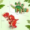 Yangtomo Dinosaur Snap-together Assembly Toy, Wooden Dinosaur Playset, Educational STEM Montessori Toy, Fine Motor Skills Development, Learning Toy,