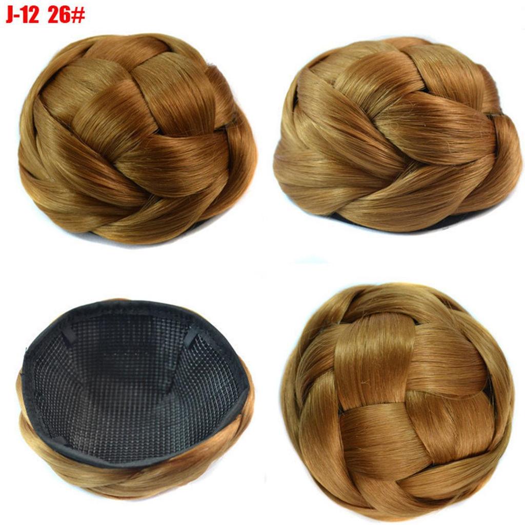 Braided Chignon Hair Bun Dancer Hair Cover Donut Hair Pieces Scrunchies Hair Bun Wig Clips Updo Wedding Party for Women