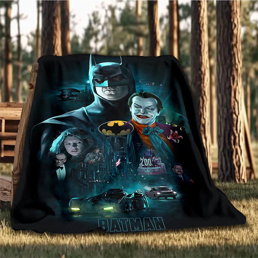 1pc Batman, Joker Outdoor Flannel Throw Blanket Soft, Lightweight & Warm for Sofa, Office